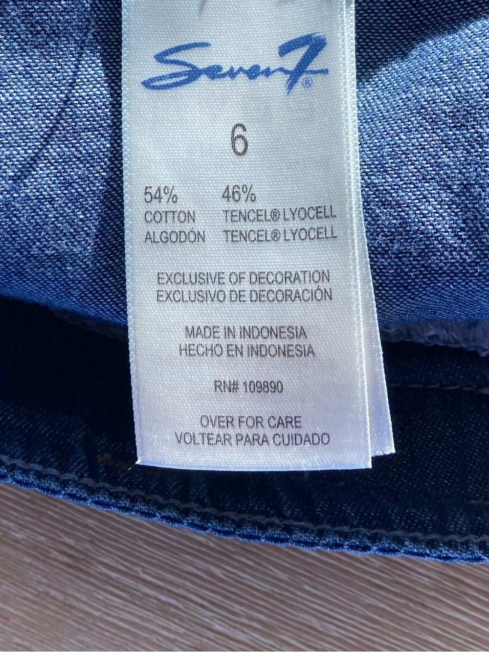 Seven7 Wide Leg Crop Jeans Size 6 Blue Denim High Rise Culotte Pants - Picture 6 of 10